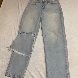 Cello blue ripped- distressed straight women 11 jeans. SKU300 #rippedjeans